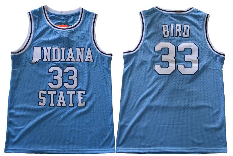 

NCAA Indiana State Sycamores Larry Bird ISU Blue Springs Valley High School Swingman College Basketball Jersey