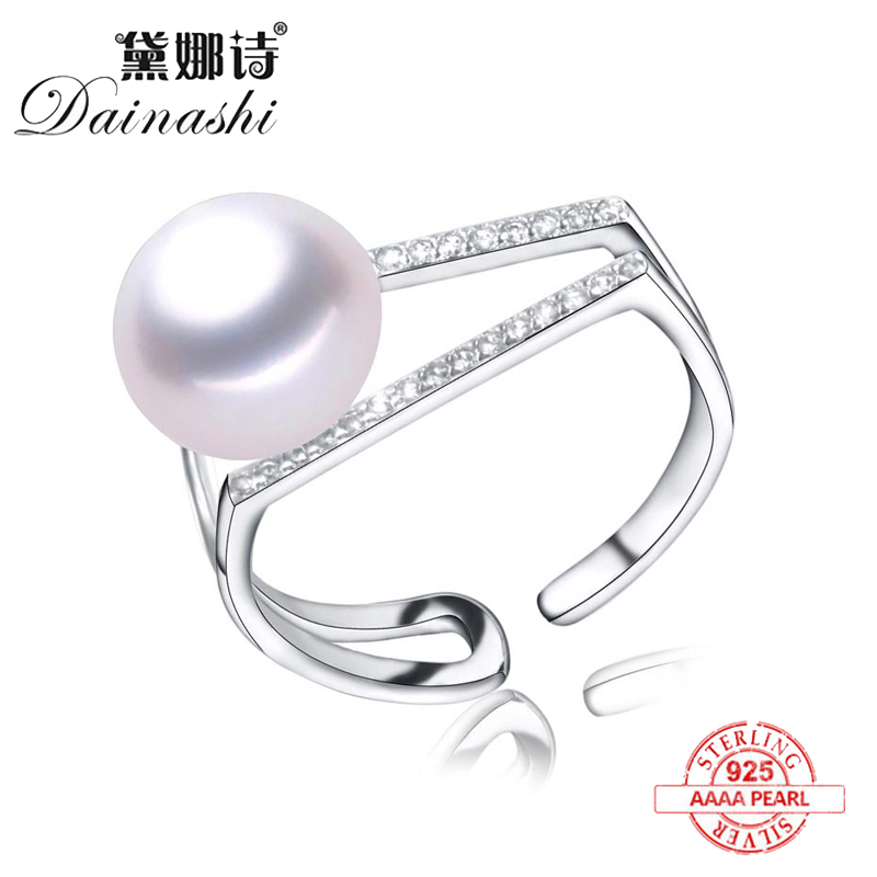 

Cluster Rings Wholesale Price Natural Freshwater Pearl Ring For Women 925 Sterling Silver Adjustable Personality Fashion Jewelry Gift