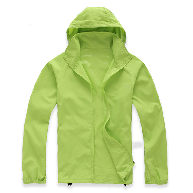 

outdoor skin windbreaker Quick-drying clothing Men's and women's sun protection clothing Reflective Jacket Hooded Zipper, Black