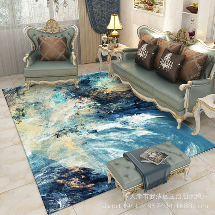 

Living Room Home Bedroom Rugs Carpets Coffee Table Soft Floor Mat Study Area Rug Europe Simple Abstract Multicolor Ink Carpet, Hy-jh-13