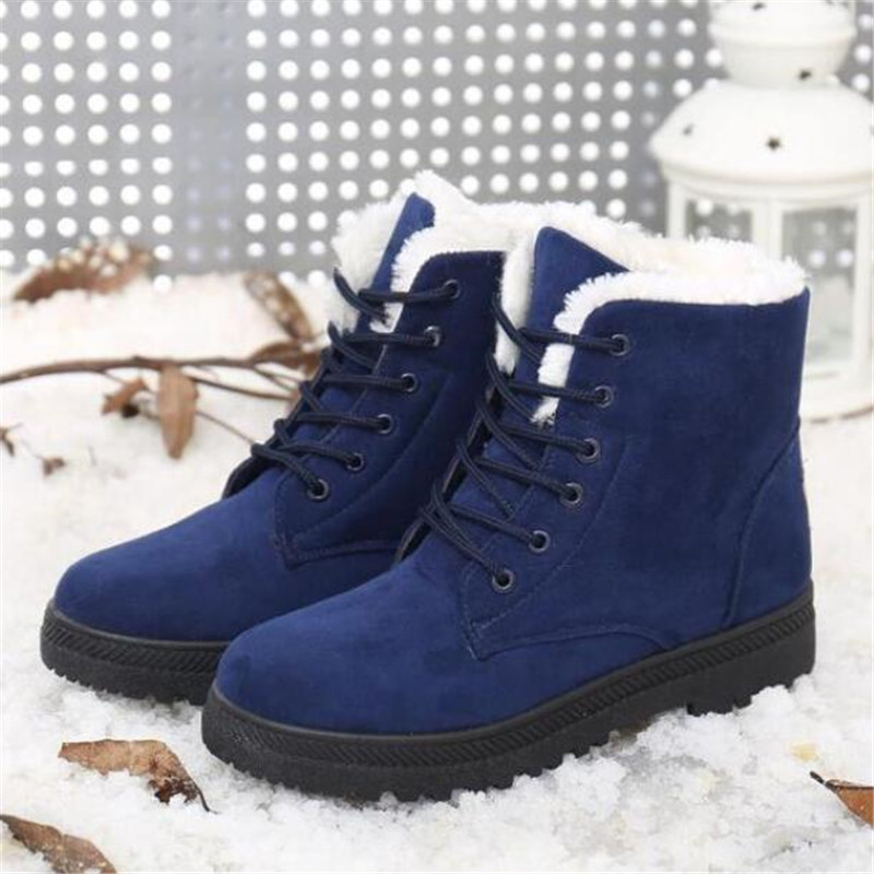 

Hot Sale-New winter snow shoes short tube warm women's booties flat heel and ankle boots comfortable warm boots thigh high women, 01