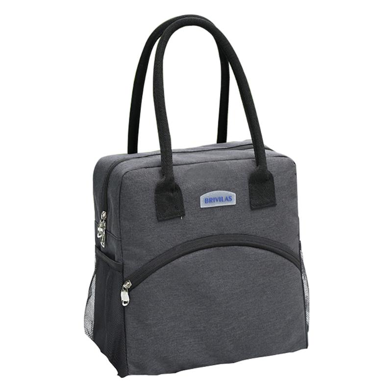 

Men Women Kids Office Storage Container Thermal Insulated School Cooler Picnic Travel Tote Lunch Bag Aluminum Foil Portable, Grey