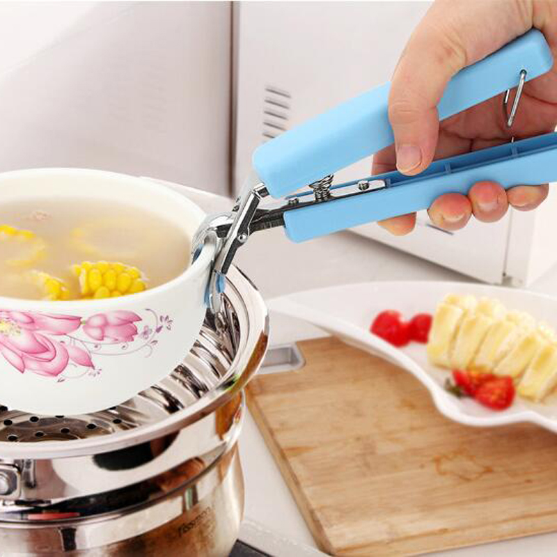 

Non Slip Tool Bowl Clip Multi Colors Kitchen Practical Stainless Steel Disk Clamp Heat Proof Plastic Handle Plate Dish Clip DH0060