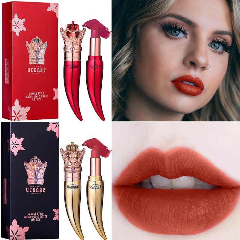 

New UCANBE Brand Luxurious Lipstick Velvet Creamy Matte Lip Stick Nude Beauty Makeup Waterproof Long Lasting Batom Lip Cosmetics, 04