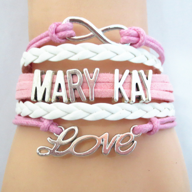 

Infinity Love Mary Kay Charm Bracelet Handmade Wristband Friendship Bracelets B09526, Golden;silver