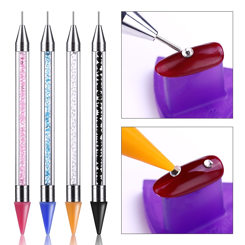 

Crayon Metal Head Nail Acrylic Dotting Pen Rhinestones Crystal Diamond Studs Picker Wax Pencil Acrylic Beads Handle Tool