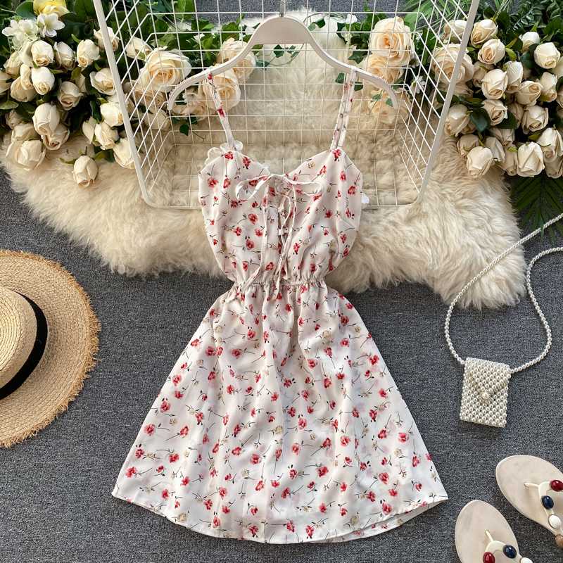 

SINGRAIN Women Summer Floral Jumpsuits Boho Vintage Beach Ruched Overalls Short Wide Leg Pants Playsuits Chiffon Print Rompers, White