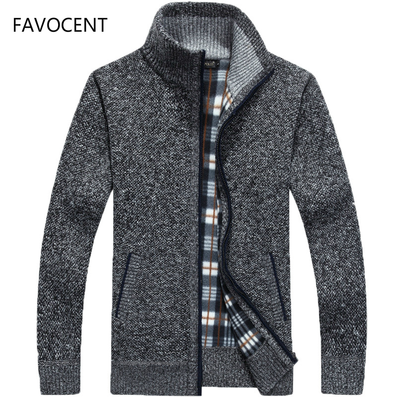 

2018 Autumn Winter Men's SweaterCoat Faux Fur Wool Sweater Jackets Men Zipper Knitted Thick Coat Warm Casual Knitwear -3XL, Red