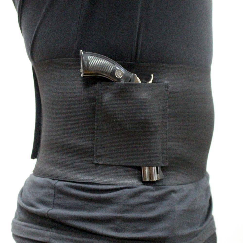 

Tactical Slim Wrap Concealed Carry Belly Band Pistol Holster Band Gun Holster 30-37 inch, Black