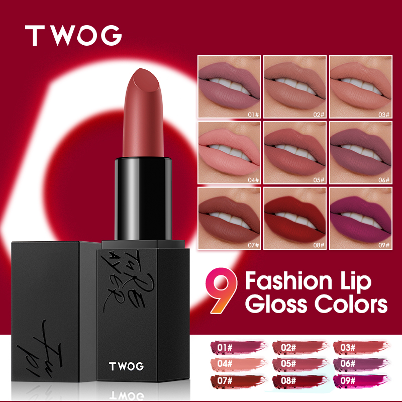 

TWOG Lipsticks 9 Colors Matte Love Velvet Waterproof Long Lasting Easy to Wear Matte Lipstick Cosmetic Lip Gloss Makeup, T04