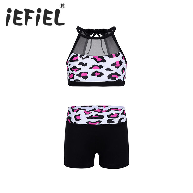

iEFiEL Children Girls Ballet Leotard Dancing Outfits Dancer Performance Clothes Dance Wear Set Kids Ballet Dance Gym Workout, Coffee