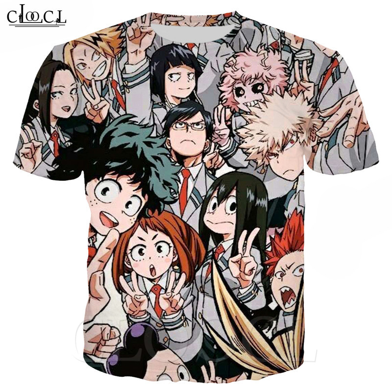 

2020 Summer New Style Anime My Hero Academia T Shirt Men Women 3D Print Short Sleeve Harajuku Streetwear Couples Tops, T shirt 1