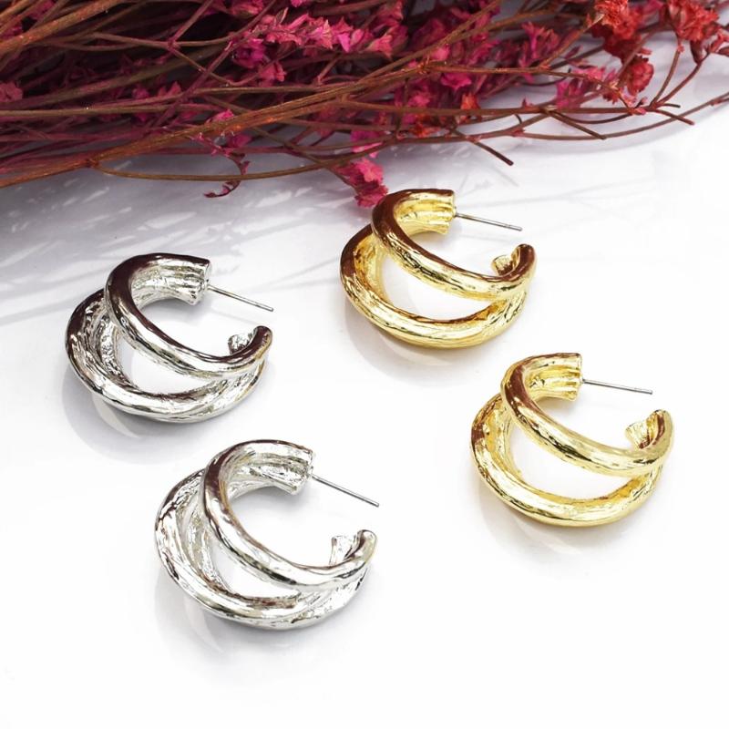 

Geometric Circle Hoops Metal Small Earrings for Women Gold sliver Open Cuff Earrings Charm Korean Piercings Fashion jewelry 2020