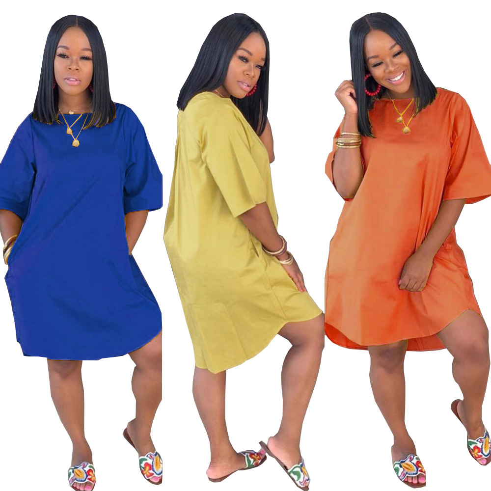 plus size midi t shirt dress