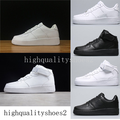 

Running Shoes Classical All White Black Gray Low High Cut Men Women Sports Sneakers One Skate Shoes US 5.5-12