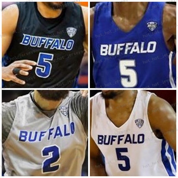 

NCAA 2020 Buffalo Bulls Custom Any Name Number Stitched 2 Jeremy Harris 1 Montell McRae Antwain Johnson Blue Gray Black White College Jersey