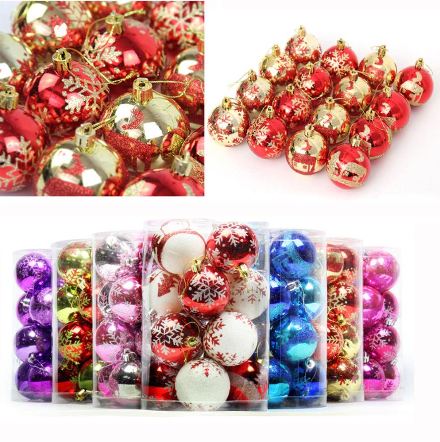 

16Pcs Christmas Balls 4CM christmas decorations Baubles Party Xmas Tree Decorations Hanging Ornament Decor 5O1121