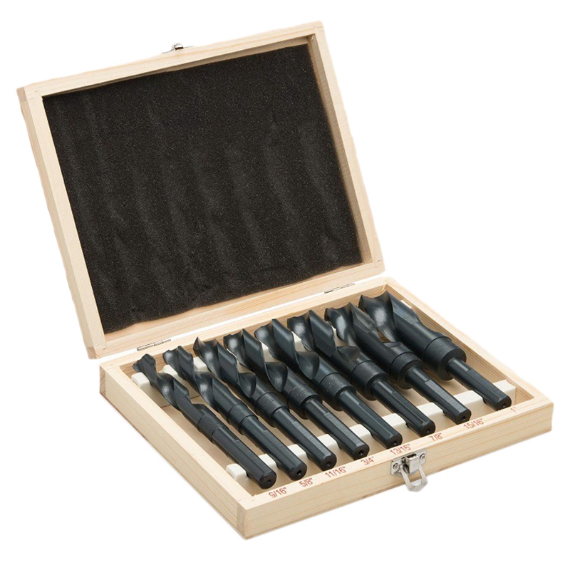 

8Pcs/Set 1/2 inch High Speed Carbon Steel Drill Bits Reduced Shank Twist Drill Bits Woodworking Industrial Bit Set