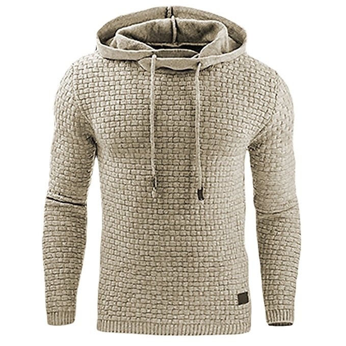 

Mwxsd men fashion pullover sweatshirts men plaid hoodies itness streetwear hip-hop tracksuits -3XL, Beige