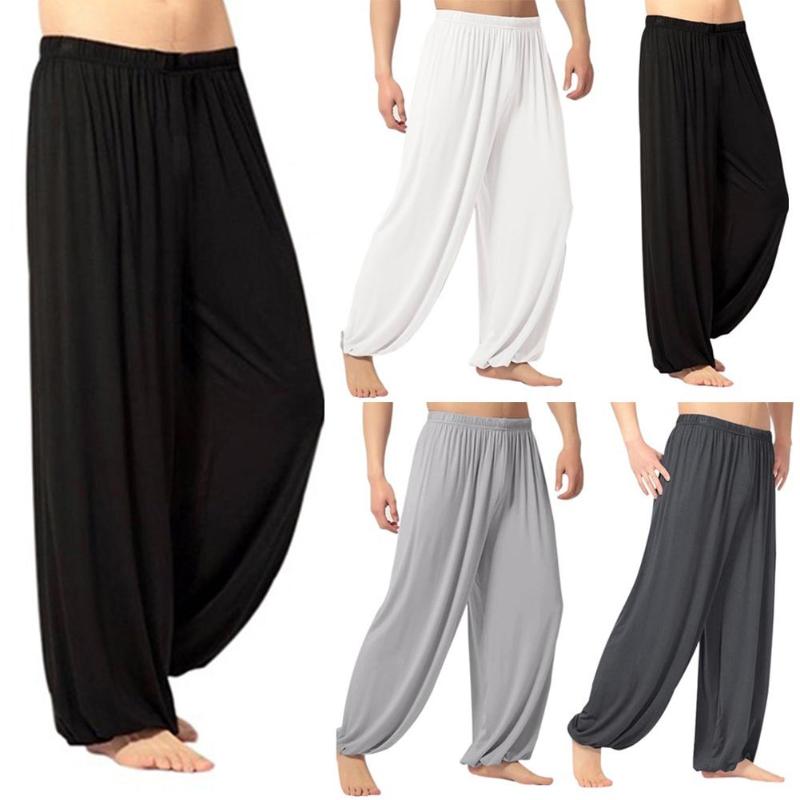Les pantalons joggeurs hommes pantalons de survêtement Casual solide Couleur Baggy Trousers Danse du ventre Yoga Sarouel Slacks Trendy hommes de