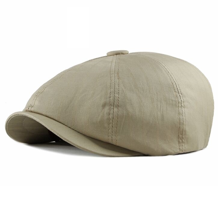 

CEQING033 Outdoor 100% cotton berets for men Summer Adult male breathable octagonal caps Fishing hat Curved Sun hat gorros, 001