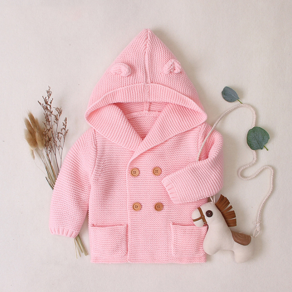 

Newborn Infant Sweaters Baby Knitting Cardigan Warm Kid Girl Boy Jacket Cardigan Long Sleeve Hooded Coat Jacket Outfits, Blue