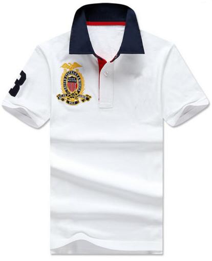 

New American Casual Polos Big Horse Embroidery High Quality Cotton Men Polo Shirt Short Sleeve Camisas Number 3 Male T-Shirts Yellow White, White;black