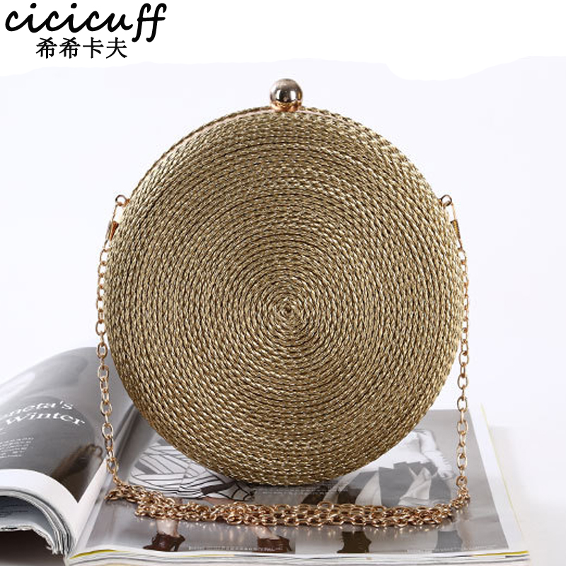 

Ladies Vintage Loop Rope Round Evening Clutch Bags Elegant Handbags Wedding Bridal Party Purse Fashion Clutch Purse New, Black