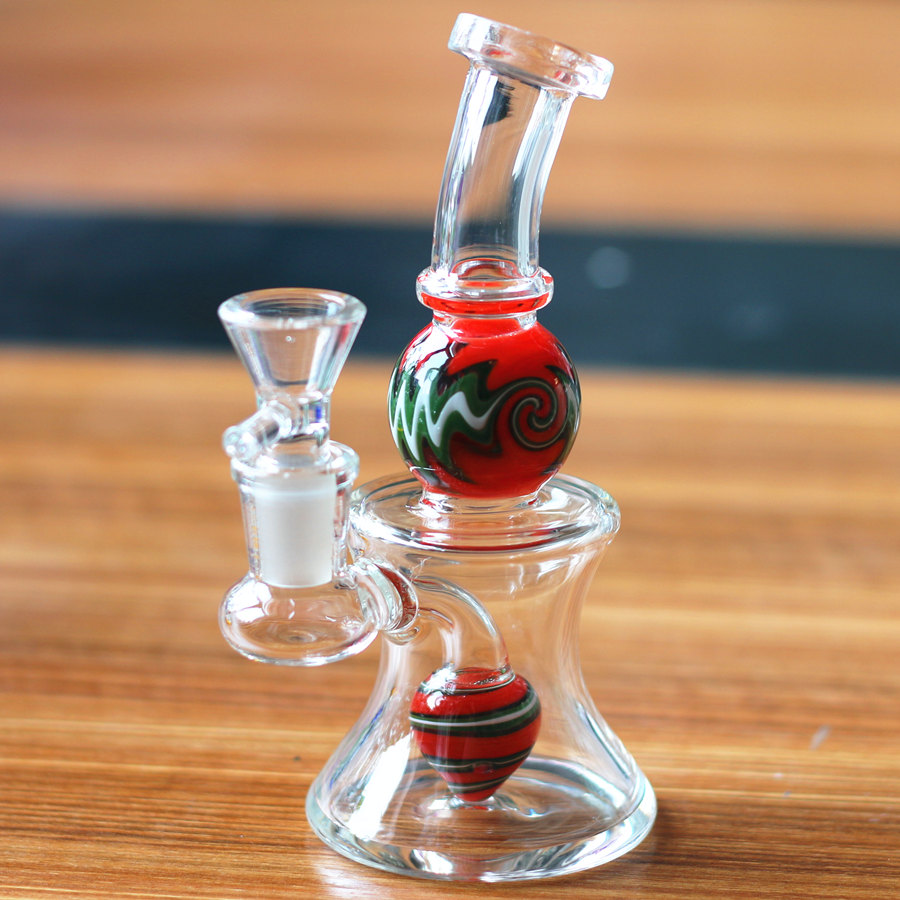 

hottest small pipe glass 15cm colorful ash catcher recycler glass bong hand blown colorful small hookahs 14 4mm joint glass bongs for
