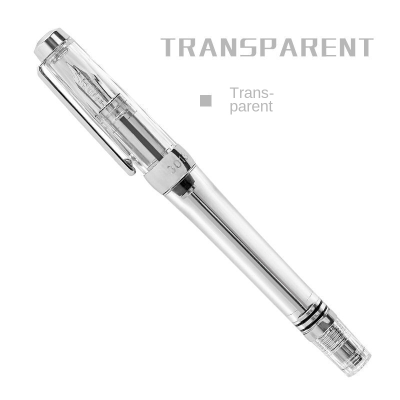 

New Wing Sung 3013 Vacuum Fountain Pen Wingsung / Paili 013 Transparent Quality EF/F Nib 0.38/0.5mm Ink Pen Business Gift, Red