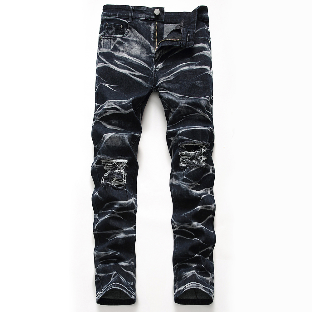 

Men's Jeans Classic Direct Stretch Black Business Casual Denim Pants Slim Scratched Long Trousers Gentleman Cowboys