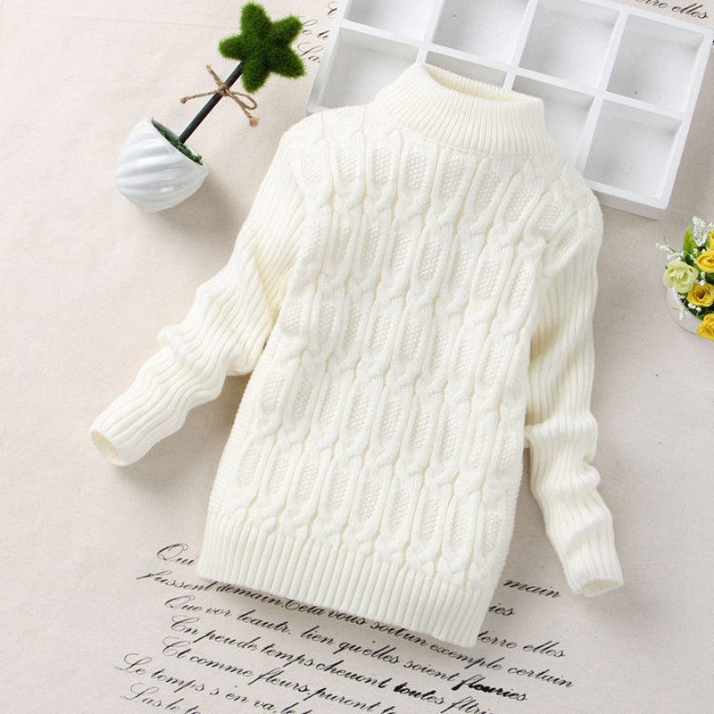 

Boys Girls Turtleneck Solid Baby Kids Sweaters Soft Warm Sueter Autumn Winter Children's Sweater Coats For 100-140cm, Green