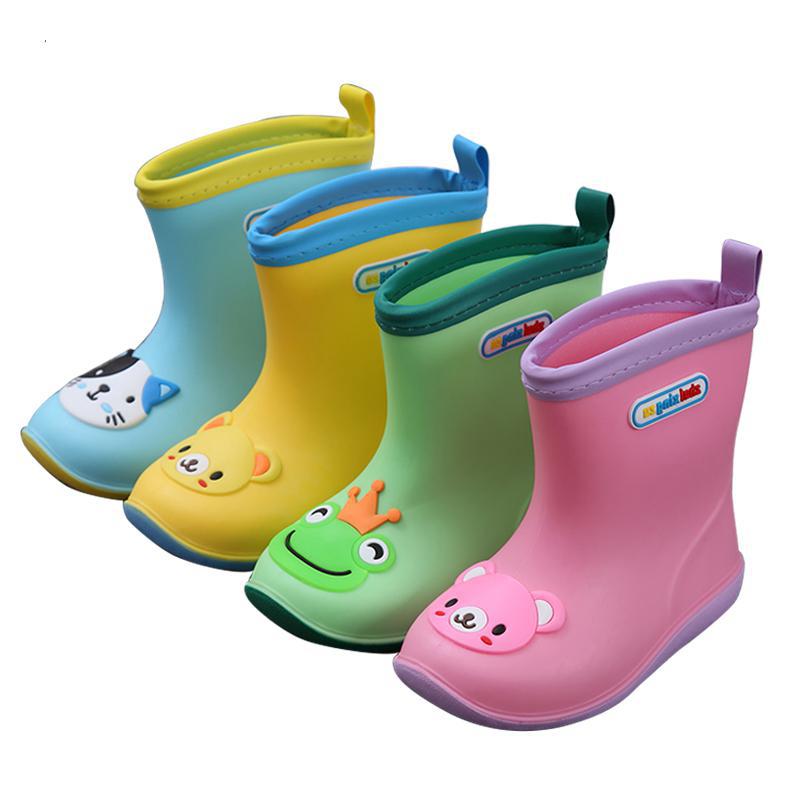 Girls Rain Boots Children For Boys Rain Boots Waterproof Baby Non-slip Rubber Water Shoes Kids Rainboots Four Seasons Removable