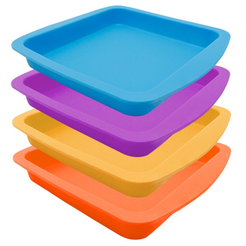 

Sample Silicone Deep Dish Pan 8" Square Large Non Stick Silicone Concentrate Oil Bho Containers Silicone Tray, Assorted colors