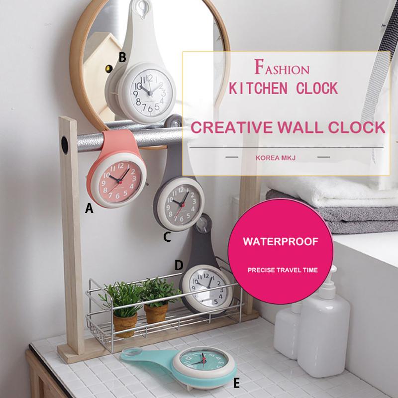 

Fashion MJK Waterproof Adsorption Anti-drop Mute Kitchen Wall Clock for car clock decoration home office