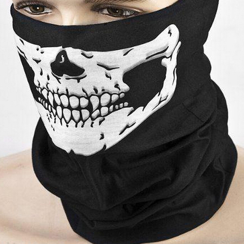 

Anti-Pollution Scarves Skull Wicking Seamless Washouts Scarf Outdoor Ride Bandana Fleece Scarf Face Mask Braga Cuello Mask, Black