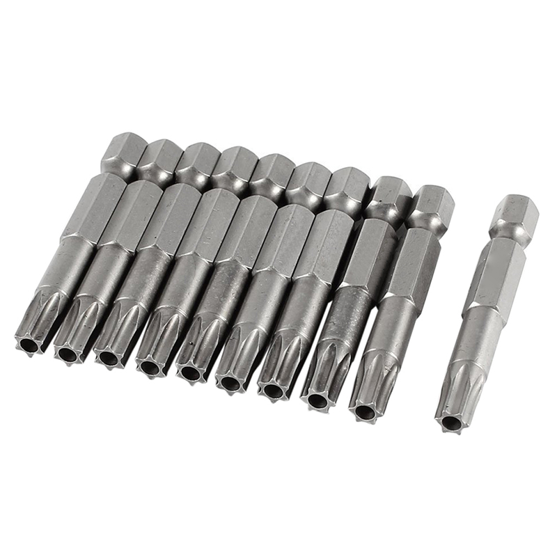 

New-5.3mm T30 Head 50mm Long Security Torx Screwdriver Insert Bits 10 Pcs