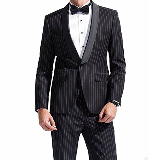 

Popular One Button Groomsmen Shawl Lapel Groom Tuxedos Men Suits Wedding/Prom Best Man Blazer ( Jacket+Pantst+Tie) 911, Same as image