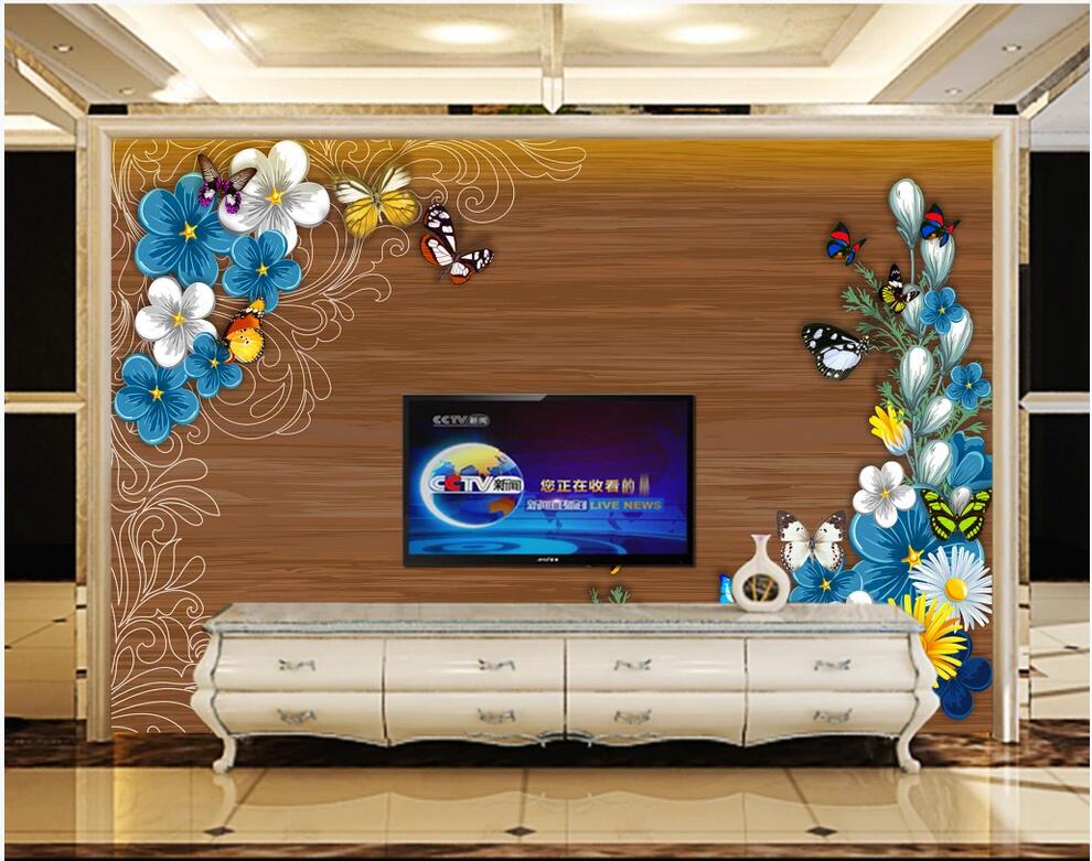 

custom photo 3d wallpaper mural Creative three-dimensional pattern wood grain butterfly background wall home decor 3d wallpaper for walls, Non-woven