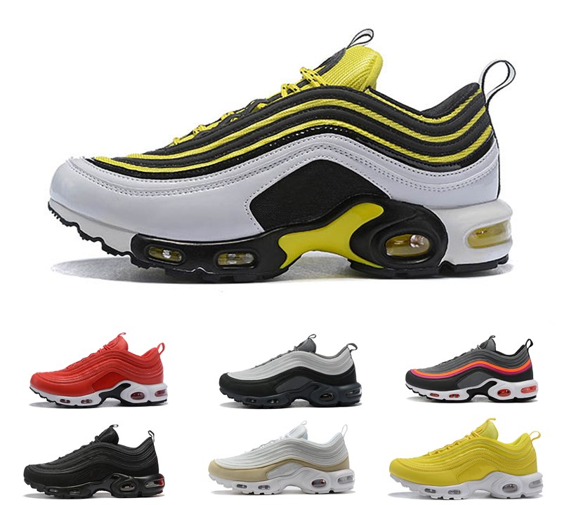 

2021 new 97 97s TN Plus Running Shoes Men Mens Triple Black blue Champagne Gold Trainers Sneakers Chaussure man Outdoor Sports shoe 40-45, Shoes boxes
