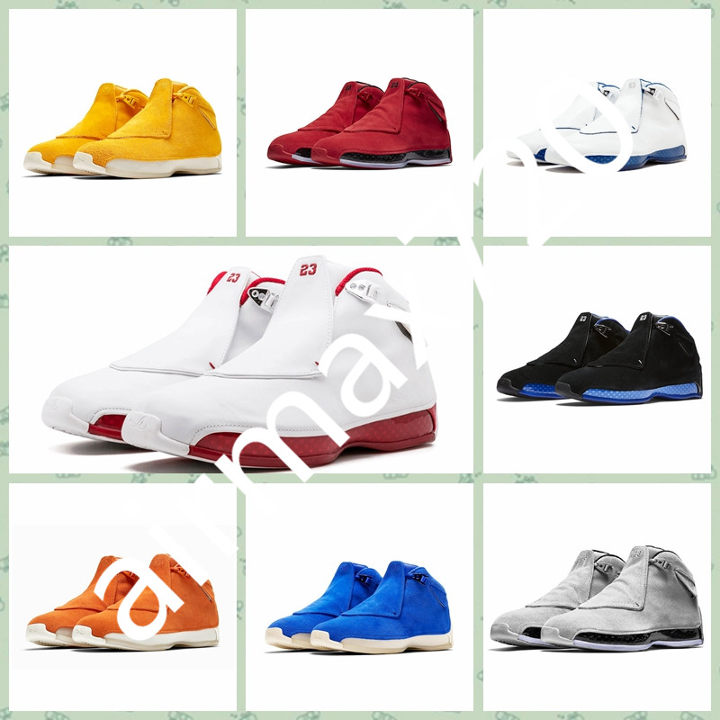 

J018HA 2020 Hot sale 18 Sport Royal Men outdoor shoes Toro orange Suede cool grey varsity Sport trainer Sneaker size40-47