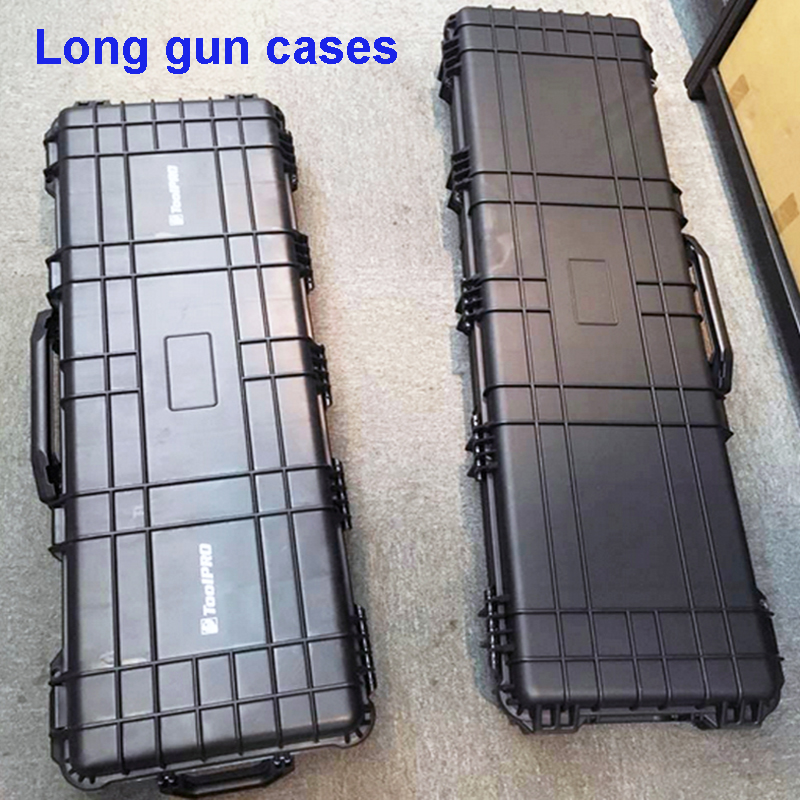 

long Tool case gun case large toolbox Impact resistant sealed waterproof equipment camera gun with pre-cut foam