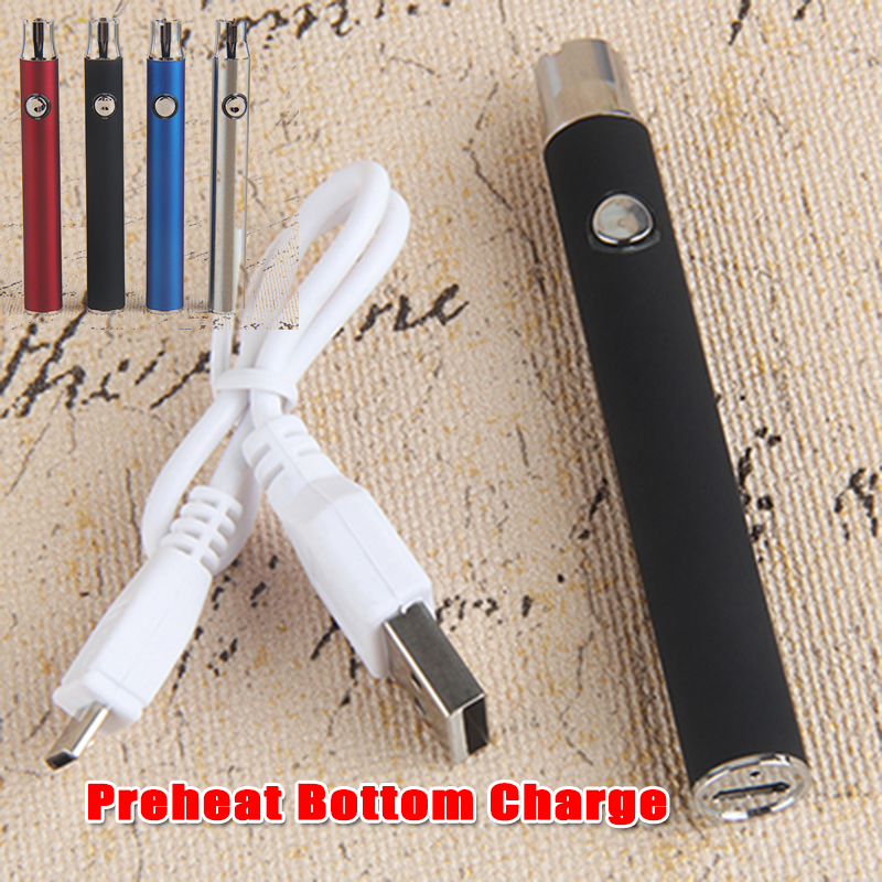 

LO Variable Voltage eCig Vape Pen 510 Thread Preheat VV Bottom Charge Battery 350mAh Thick Oil Cartridge Batteries with Micro USB Charger