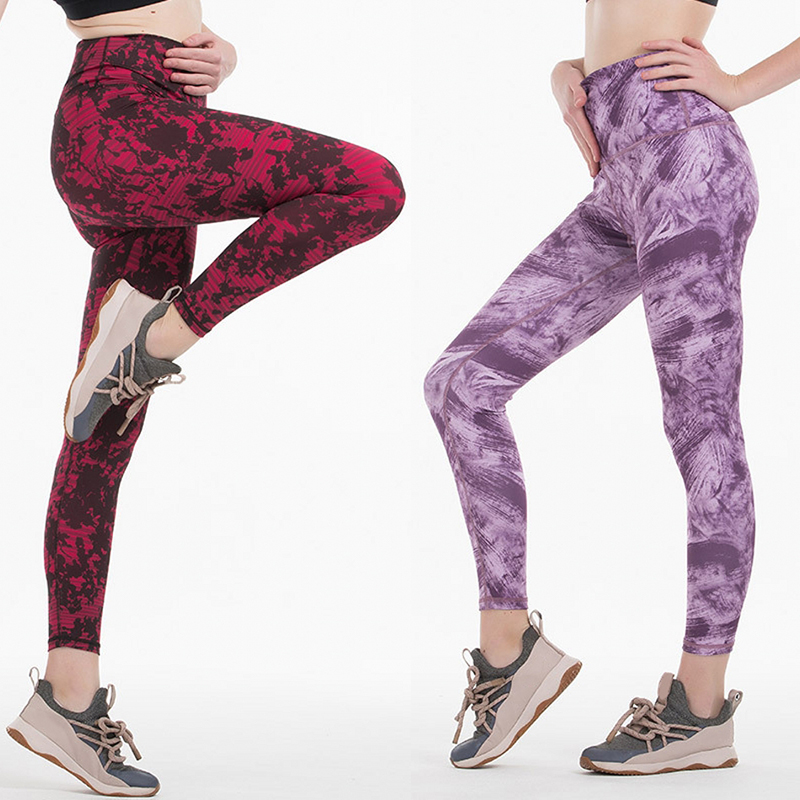 

Solid Color Women Yoga Pants High Waist Sports Gym Wear Leggings Elastic Fitness Lady Overall Full Tights Workout Womens Pants, Beige