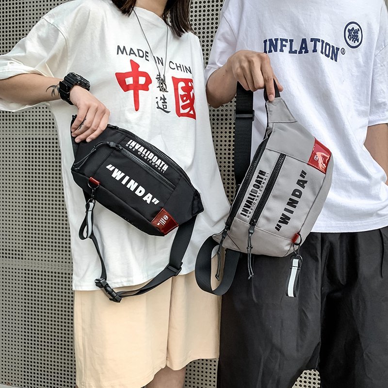 

Waterproof Waist Pack Men Sports Crossbody Bag High-Capacity Oxford Phone Pouch Women Shoulder Bags Hip Hop Boy Chest Bag, Sky blue