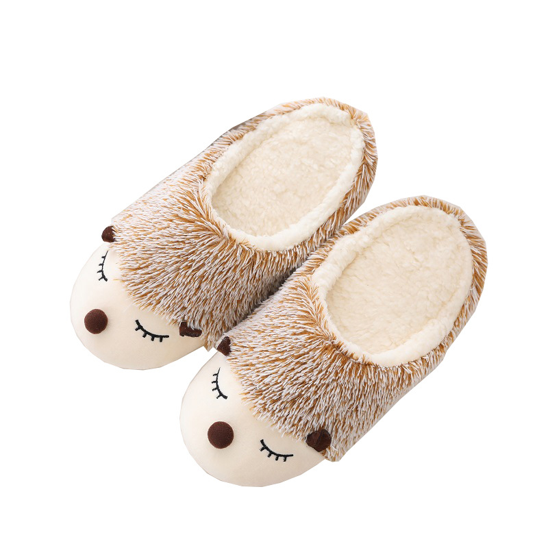 

Cartoon cute Faux Fur Slippers Autumn Winter Floor Home Slippers Fluffy Soft Warm Slip On Plush Fleece Indoor Outdoor Shoes, Brown