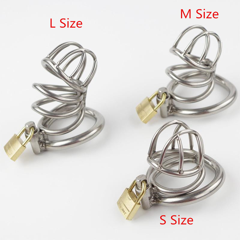 

NEW Stainless Steel Super Small Male Chastity device Adult Cock Cage With Curve Cock Ring BDSM Sex Toys Bondage Chastity belt CPA224