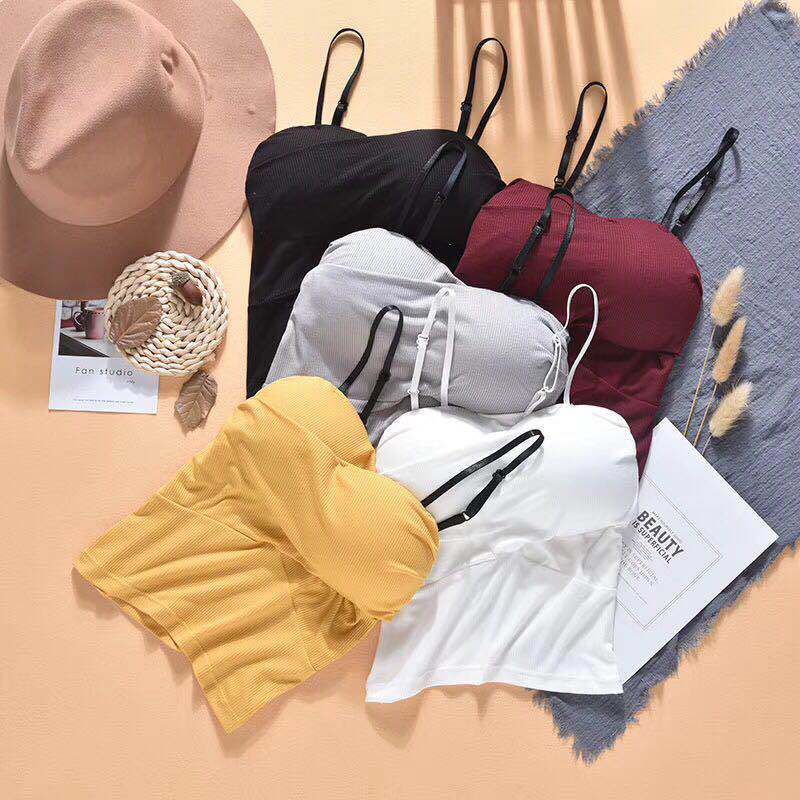 

Sexy Women Camis Top Padded Camisoles Women Tank Tops V-Neck Beauty Back Vest Sexy Seamless Underwear, White