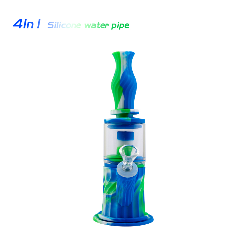 

Waxmaid new Glass water bongs 4 in 1 Silicone Water Pipe Nectar Collector with Titanium Tip free shipping