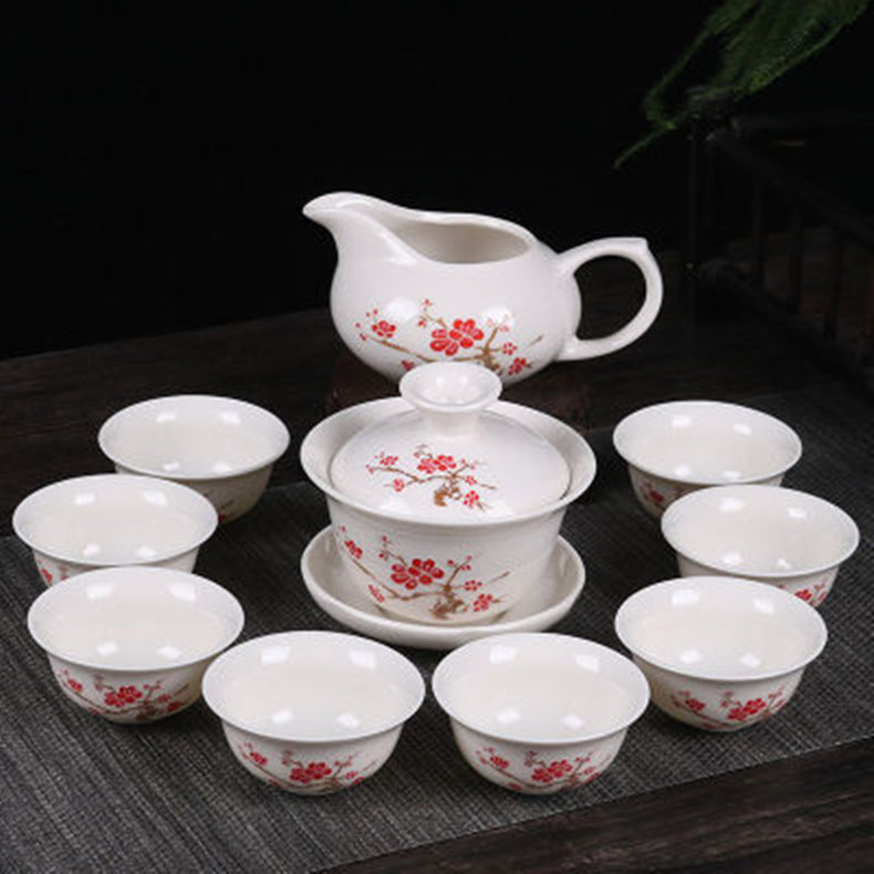 

Preference Chinese Kung Fu Tea Set Drinkware Purple Clay ceramic Binglie include Tea pot Cup, Tureen Infuser Tea Tray